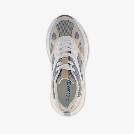 Dames dad sneakers beige zilver
