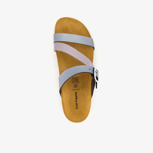 Dames sleehak slippers zilvergrijs