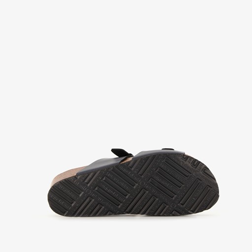 Dames bio slippers met sleehak zwart