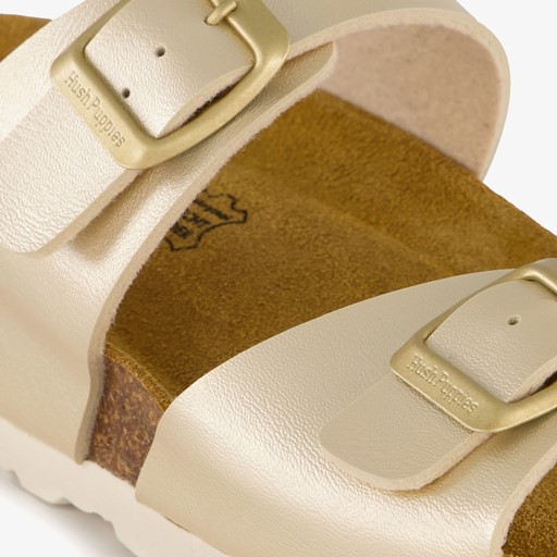 Dames sleehak slippers parelmoer