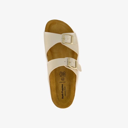 Dames sleehak slippers parelmoer