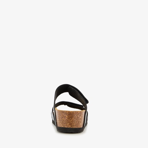 Dames bio slippers met sleehak grijs