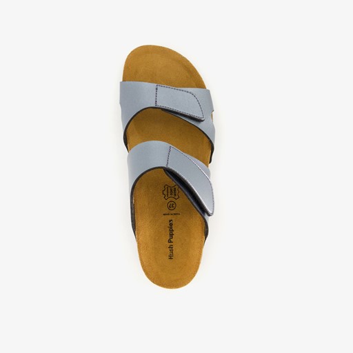 Dames bio slippers met sleehak grijs