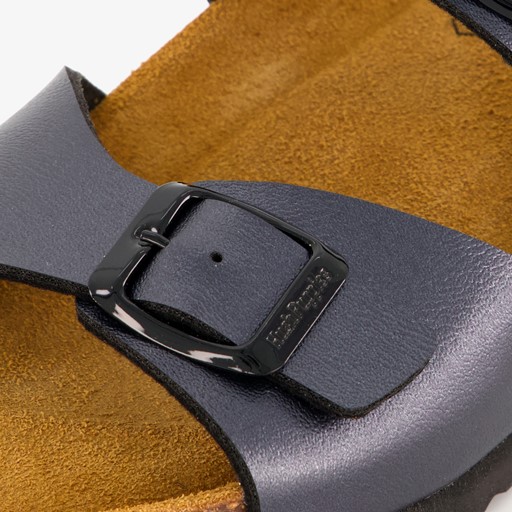 Dames bio slippers met sleehak zwart