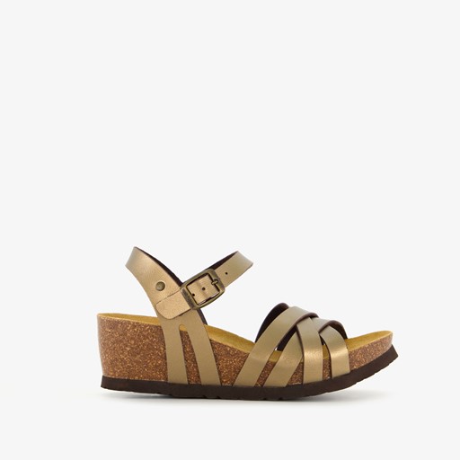Dames bio sleehak sandalen brons