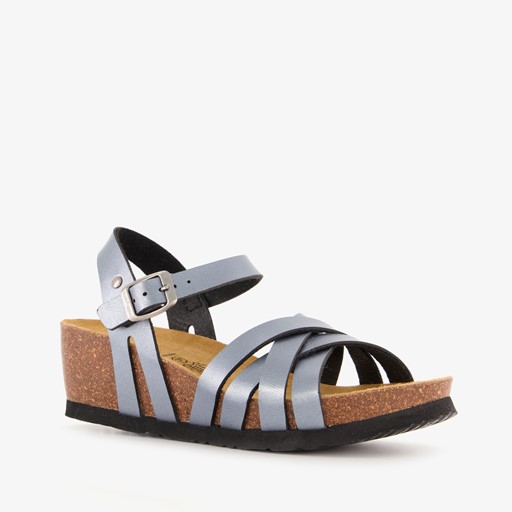 Dames bio sleehak sandalen grijs