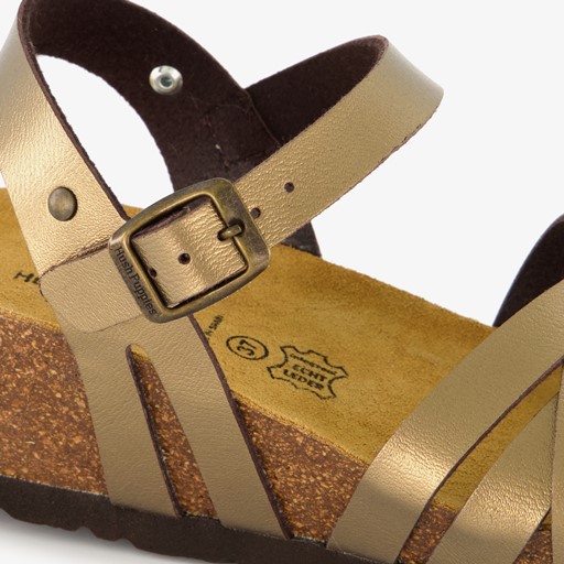 Dames bio sleehak sandalen brons