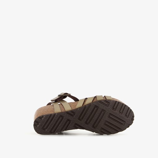 Dames bio sleehak sandalen brons