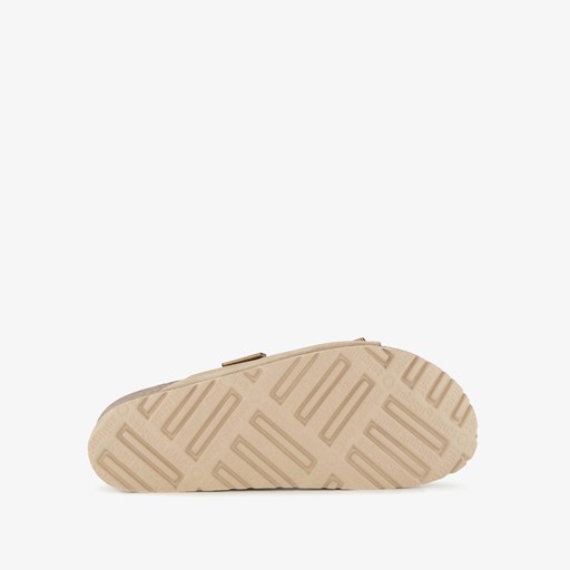 Suede dames slippers beige
