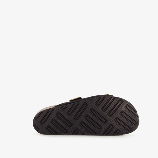 Suede dames slippers zwart