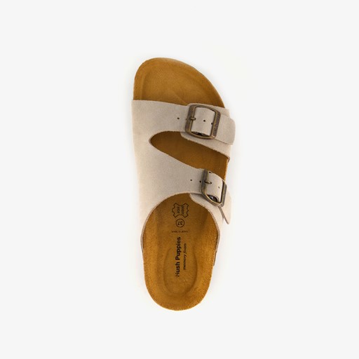 Suede dames bio slippers beige