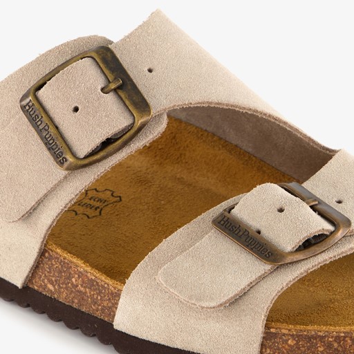 Suede dames bio slippers beige