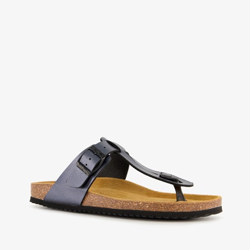 Dames bio teenslippers zwart