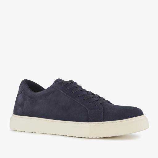 Suède heren sneakers donkerblauw