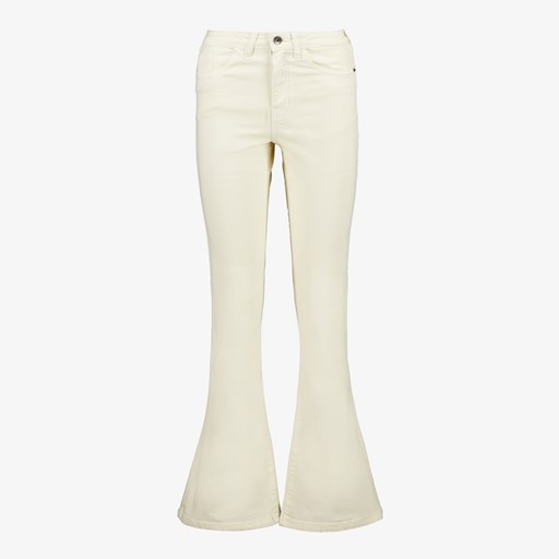 Dames flared broek beige
