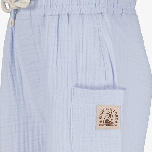 Jongens mousseline short lichtblauw