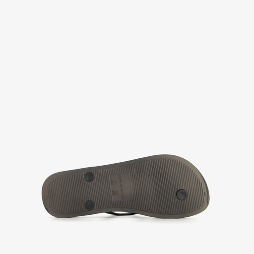 Dames teenslippers met bloemen zwart