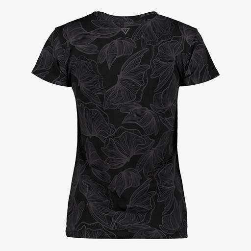 Dames sport T-shirt met print zwart