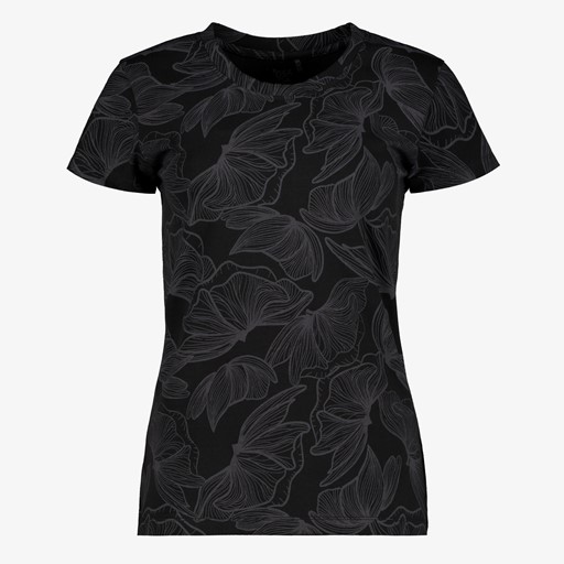 Dames sport T-shirt met print zwart