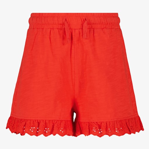 Meisjes broderie short rood