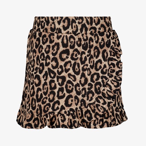 Meisjes rok met overslag luipaardprint