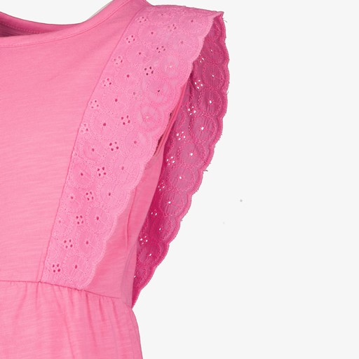 Meisjes broderie jurk roze