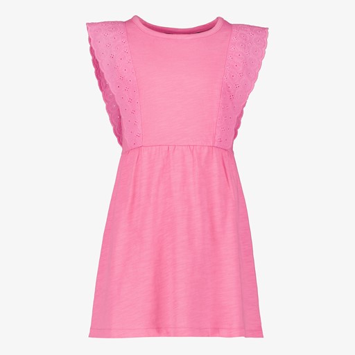 Meisjes broderie jurk roze
