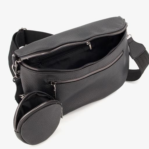 Dames schoudertas met portemonnee zwart