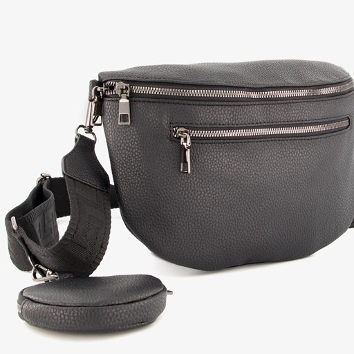 Dames schoudertas met portemonnee zwart