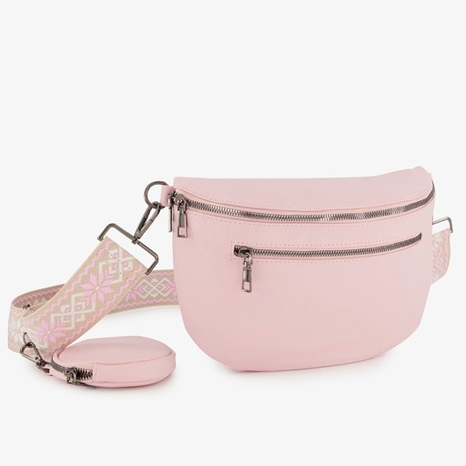 Dames schoudertas met portemonnee roze