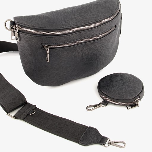 Dames schoudertas met portemonnee zwart