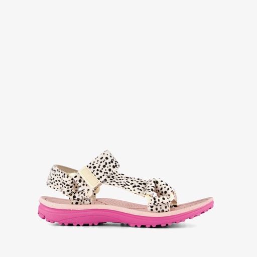 Meisjes sandalen roze met stippenprint