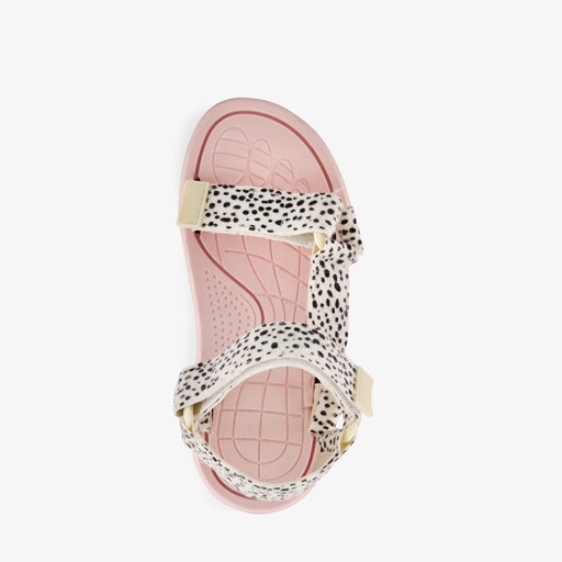 Meisjes sandalen roze met stippenprint