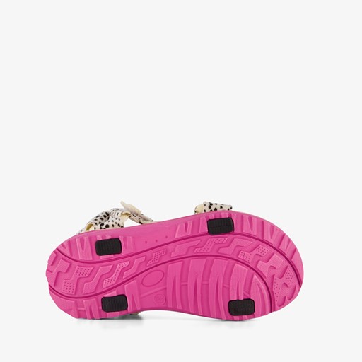 Meisjes sandalen roze met stippenprint