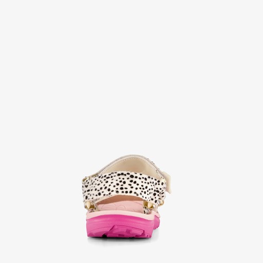 Meisjes sandalen roze met stippenprint