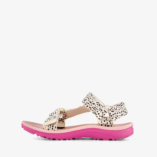 Meisjes sandalen roze met stippenprint