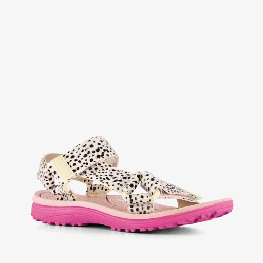 Meisjes sandalen roze met stippenprint