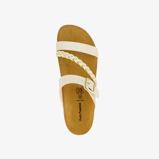 Dames sleehak slippers champagne