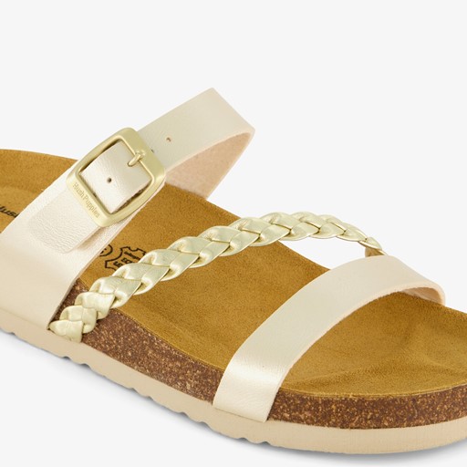 Dames sleehak slippers champagne