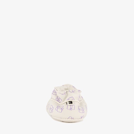 Leren babyschoenen met vlinders grijs