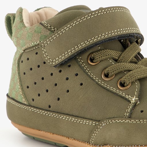 Leren babyschoenen groen