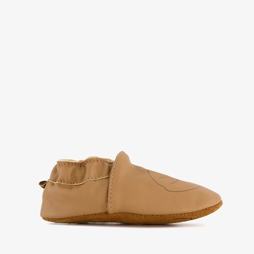 Leren babyschoenen met vosje cognac