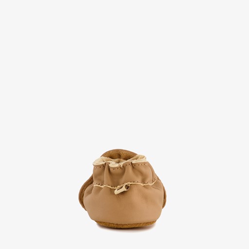 Leren babyschoenen met vosje cognac