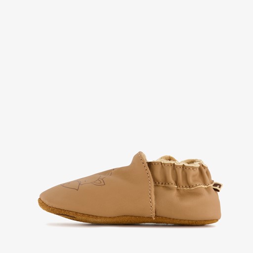 Leren babyschoenen met vosje cognac