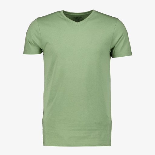 Heren T-shirt groen V-hals