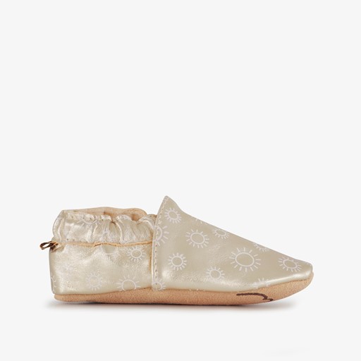 Leren babyschoenen met zonnetjes goud