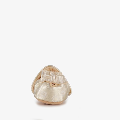 Leren babyschoenen met zonnetjes goud