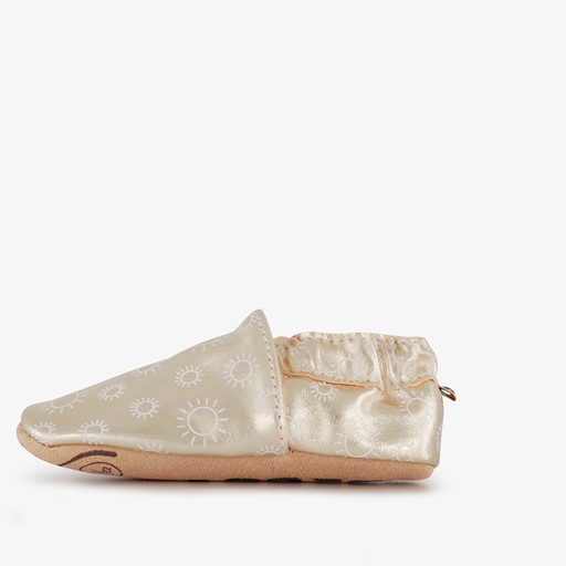 Leren babyschoenen met zonnetjes goud