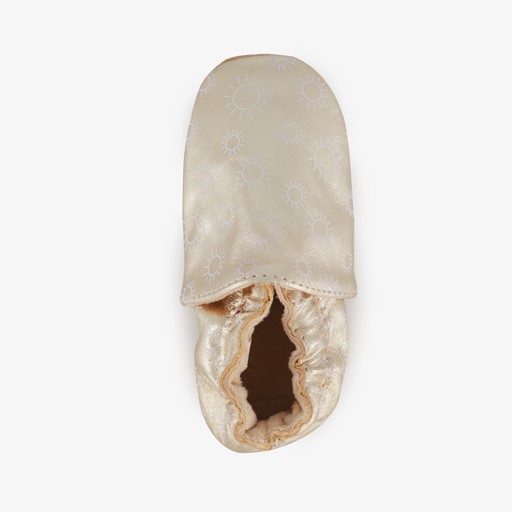 Leren babyschoenen met zonnetjes goud