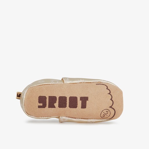 Leren babyschoenen met zonnetjes goud